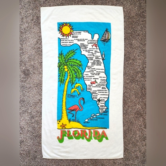 Vintage Florida Beach Towel - Picture 1 of 3